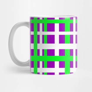 Interlocking Stripes Black Green Purple Mug